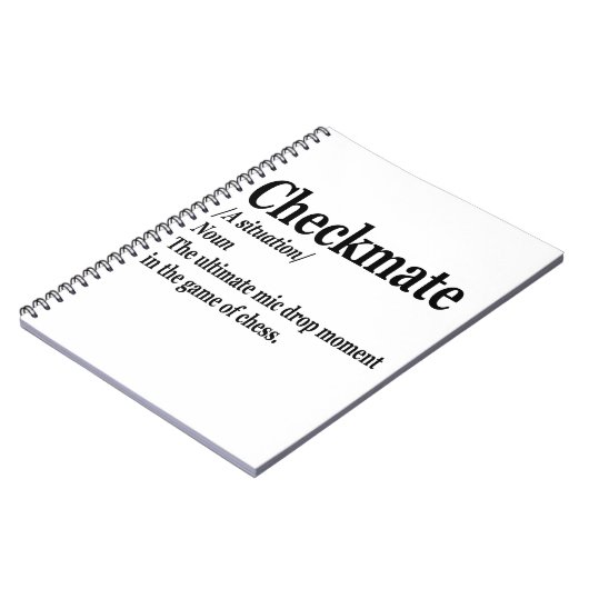 Carnet Drôle Chess Checkmate Définition Chess Lover (Côté gauche)