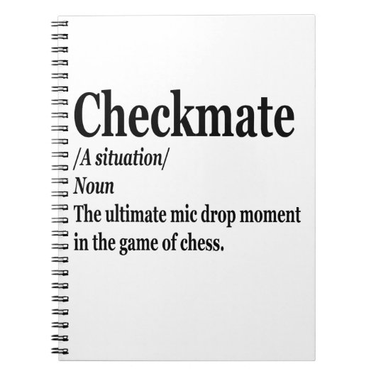 Carnet Drôle Chess Checkmate Définition Chess Lover (Devant)
