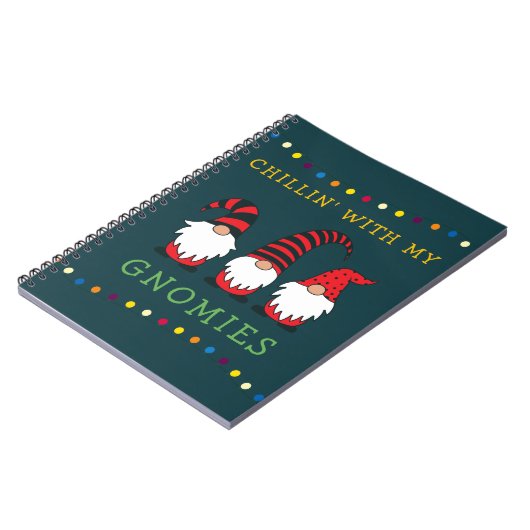 Carnet Drôle Chillin' avec mon jeu de Noël Gnomies | (Côté gauche)