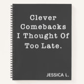 Carnet Drôle Citation Sarcastique mignon en noir Nom pers (Devant)