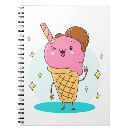 Carnet Drôle Cool mignonne crème glacée (Devant)