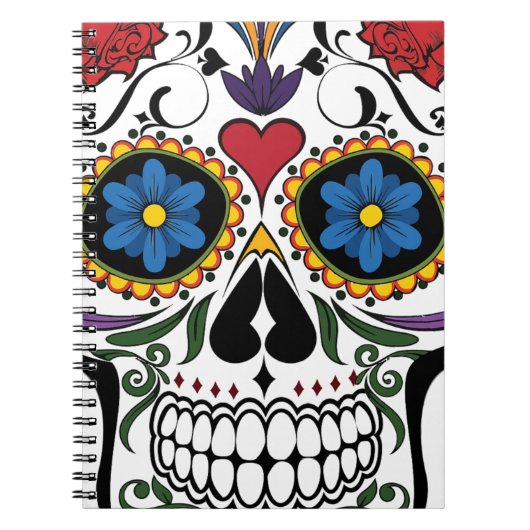 Carnet Drôle crâne floral (Devant)