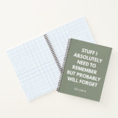 Carnet Drôle de "Choses que j'ai besoin de me rappeler" (Intérieur)