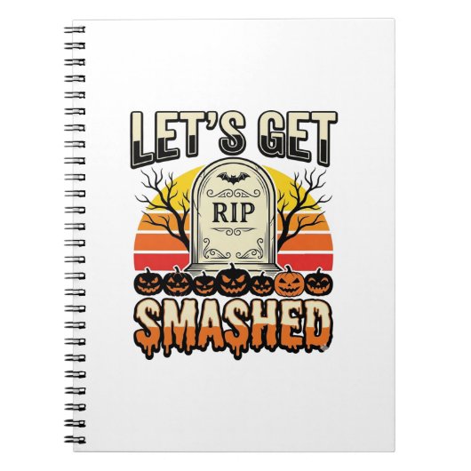 Carnet Drôle de Halloween Casse-gueule Cimetière Design (Devant)