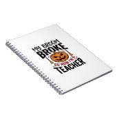 Carnet Drôle de professeur d'Halloween Balai Cassa Concep (Côté Droit)