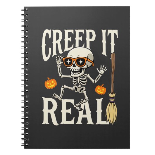 Carnet Drôle de squelette dansant Halloween Creep It Real (Devant)