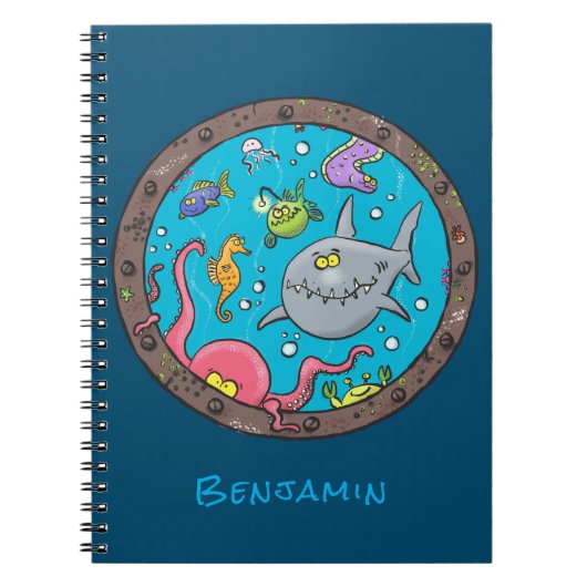 Carnet Drôle des créatures marines sous l'eau dessin anim (Devant)