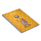 Carnet Drôle dessin animé de belette disant bonjour (Côté Droit)