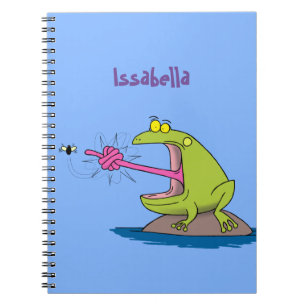 Carnet Drôle dessin animé de grenouille et mouche