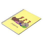 Carnet Drôle dessin animé de poulets de tricot (Côté gauche)