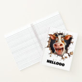 Carnet Drôle dessin animé de vache folle animal de ferme (Intérieur)