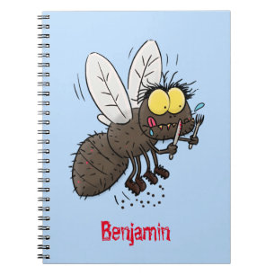 Carnet Drôle dessin animé d'insecte de la mouche à cheval