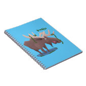 Carnet Drôle dessin animé d'orignal heureux (Côté Droit)