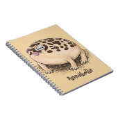 Carnet Drôle dessin de grenouille à pluie dans le désert (Côté Droit)