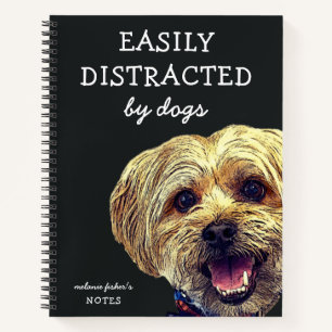 Carnet Drôle facile distrait par les chiens   Personnalis