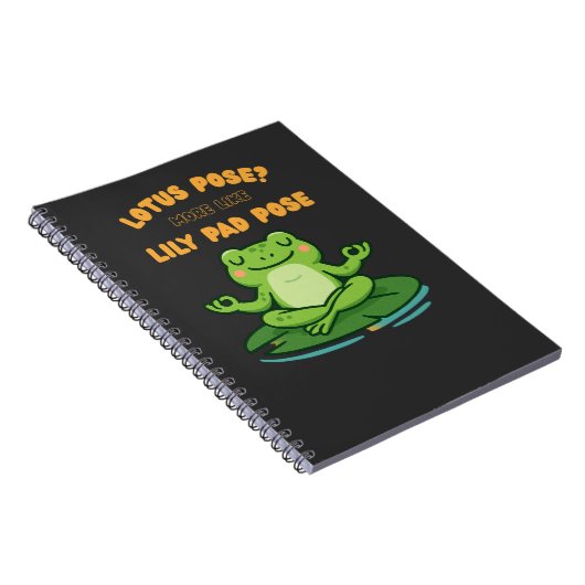 Carnet Drôle Frog Yoga Cartoon Lotus Lily Poche Conceptio (Côté Droit)