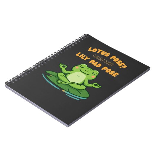 Carnet Drôle Frog Yoga Cartoon Lotus Lily Poche Conceptio (Côté gauche)