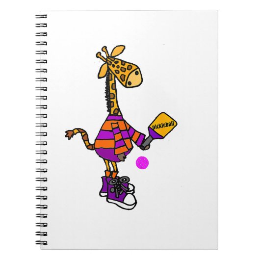 Carnet Drôle Giraffe Jouer Pickleball (Devant)