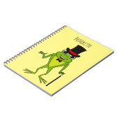 Carnet Drôle grenouille avec chapeau dessus dessin animé (Côté gauche)