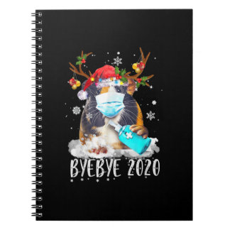 Carnet Drôle Guinée Cochon Visage de Noël Masque Bye Bye