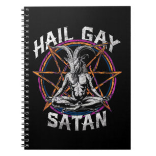 Carnet Drôle Hail Gay Satan LGBT Goth Gay Pride Baphomet
