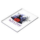Carnet Drôle Halloween Bewitched Chat noir Quoi? (Côté gauche)