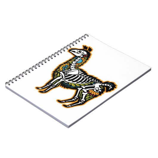 Carnet Drôle Halloween Llama Skeleton Graphisme - (Côté gauche)