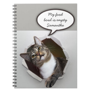 Carnet Drôle Interrupteur Chat Message personnalisé