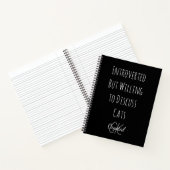 Carnet Drôle Introverti Mais Prêt à Discuter des Chats (Intérieur)