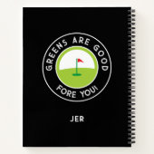 Carnet Drôle jeu de jour de golf avec monogramme progrès  (Dos)