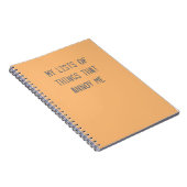 Carnet Drôle "Les choses qui m'ennuient" Orange (Côté Droit)