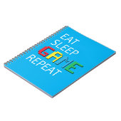 Carnet Drôle Manger Dormir Jeu Répéter (Côté gauche)
