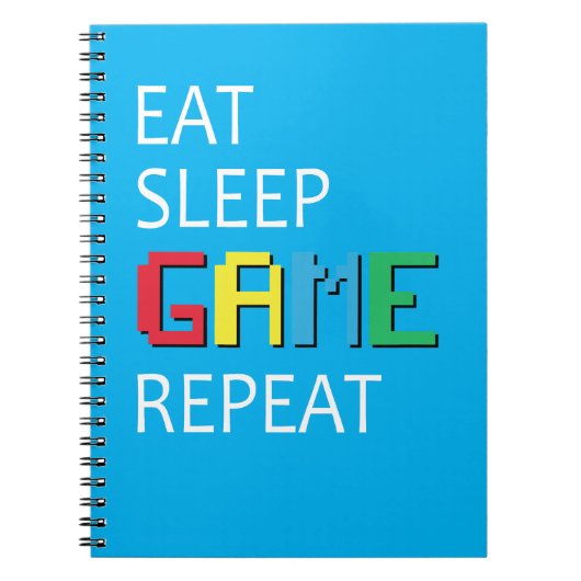 Carnet Drôle Manger Dormir Jeu Répéter (Devant)