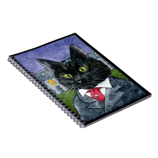 Carnet drôle mignon de chat noir (Côté Droit)