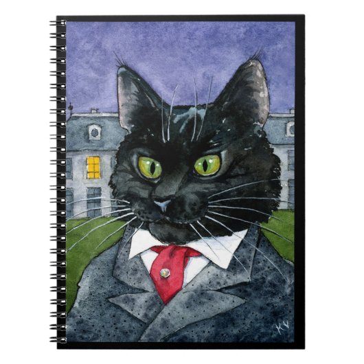 Carnet drôle mignon de chat noir (Devant)