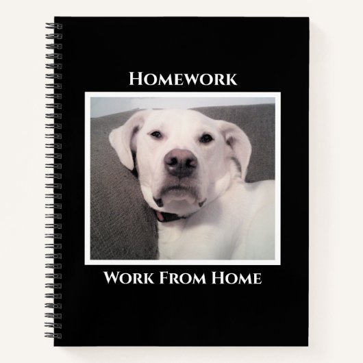 Carnet Drôle Mignon Grincheux Chien Blanc Noir Devoir (Devant)