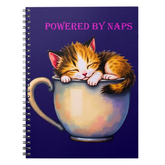 Carnet Drôle mignon "Powered by Naps" Kitten (Devant)