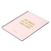 Carnet drôle | Mon Cerveau A Trop D'Onglets Ouvert (Côté gauche)