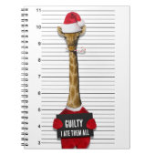Carnet Drôle Mugshot Guilty Giraffe Noël (Devant)