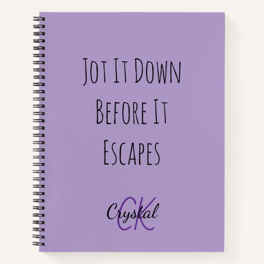 Carnet Drôle Notez-le avant qu'il ne s'échappe Monogramme (Devant)