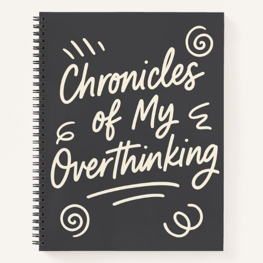 Carnet Drôle Overthinker Anxiété Humour Quirky unique (Devant)