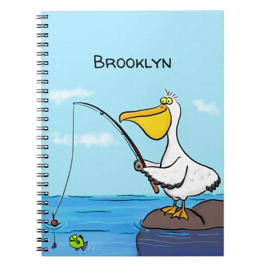 Carnet Drôle pélican de pêche (Devant)
