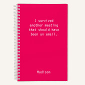 Carnet Drôle Personnalisé I Survié Bureau Réunion (Recto)