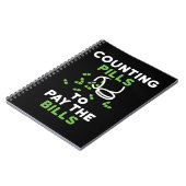 Carnet Drôle Pharmacien Compter les pilules pour payer le (Côté gauche)