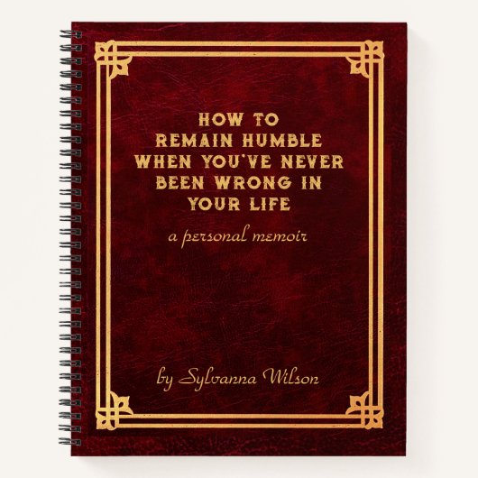 Carnet Drôle plaisanter Humble Brag (Devant)