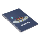 Carnet Drôle poule dans l'espace dessin animé (Côté Droit)