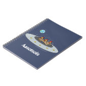 Carnet Drôle poule dans l'espace dessin animé (Côté gauche)