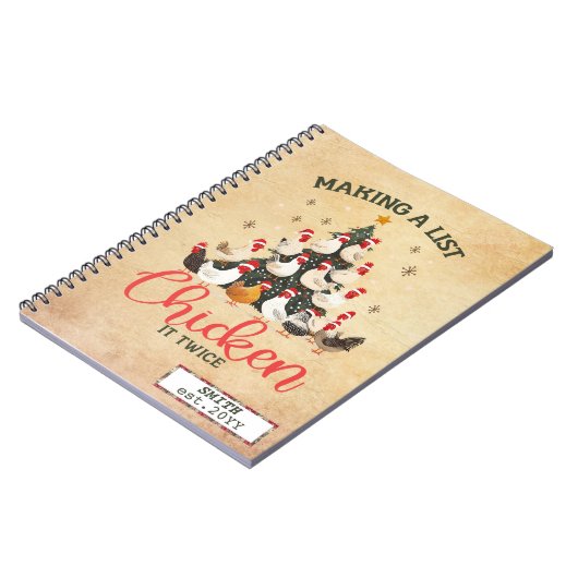 Carnet Drôle Poulet annuel Noël Notes et souvenirs (Côté gauche)