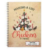 Carnet Drôle Poulet annuel Noël Notes et souvenirs (Devant)