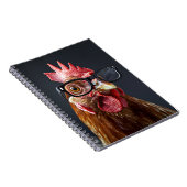 Carnet Drôle poulet portant des lunettes (Côté Droit)